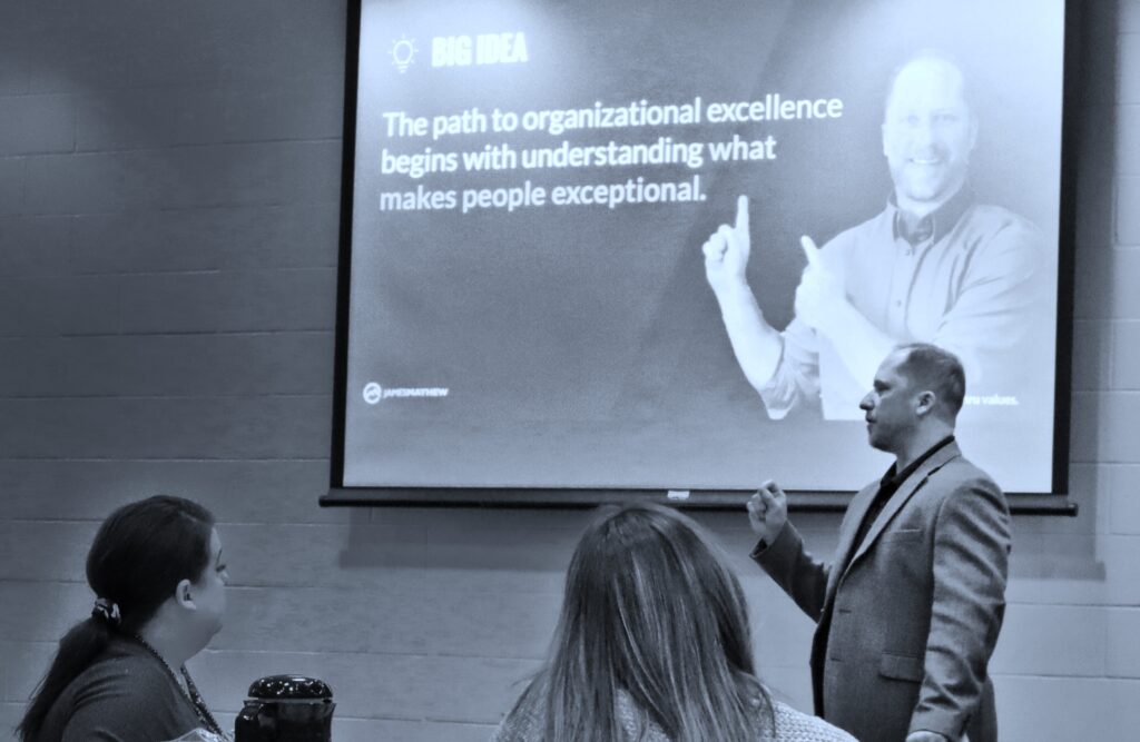 James speaking on organizational excellence